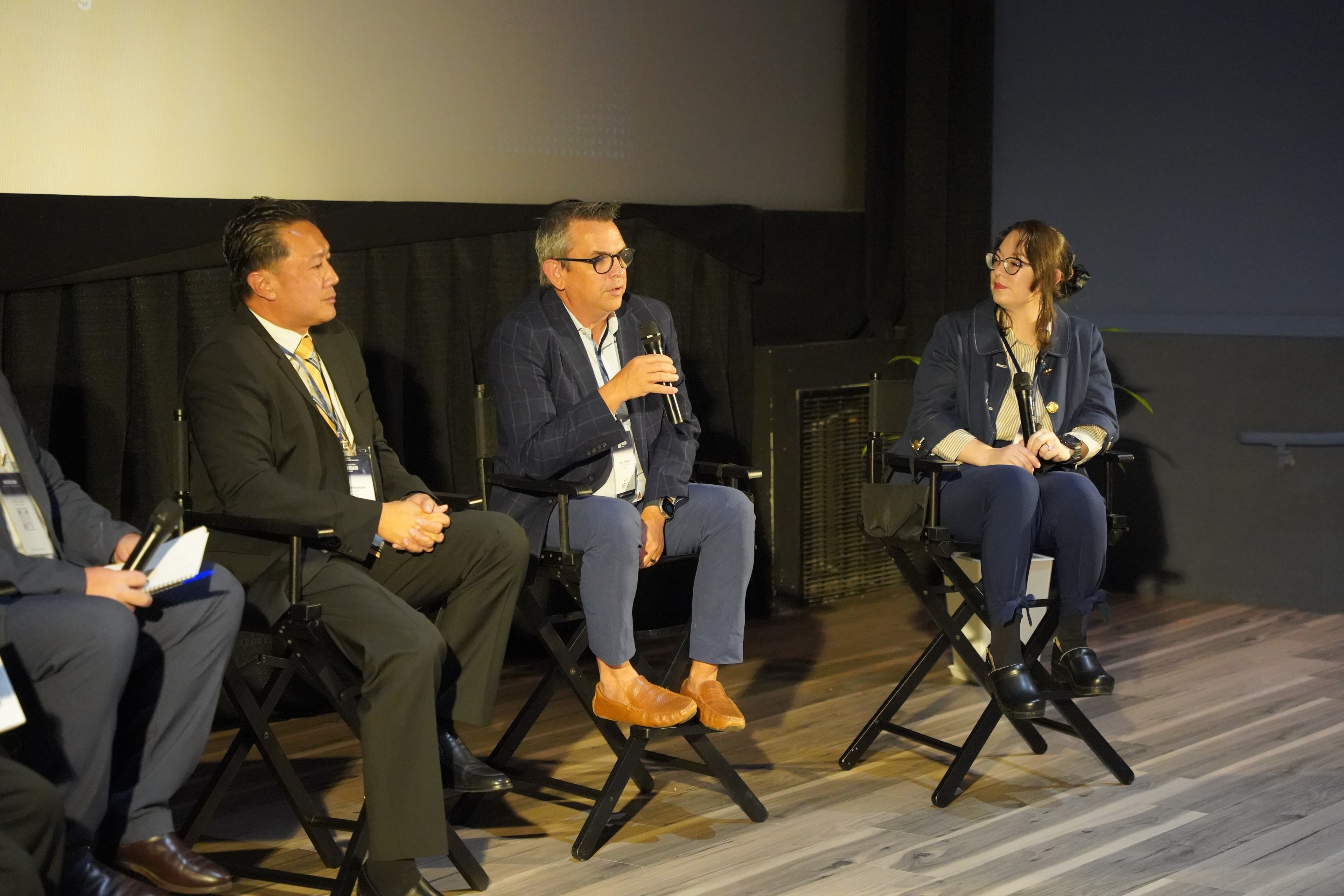 Panelists in conversation on the Los Alamos Nuclear Forum stage