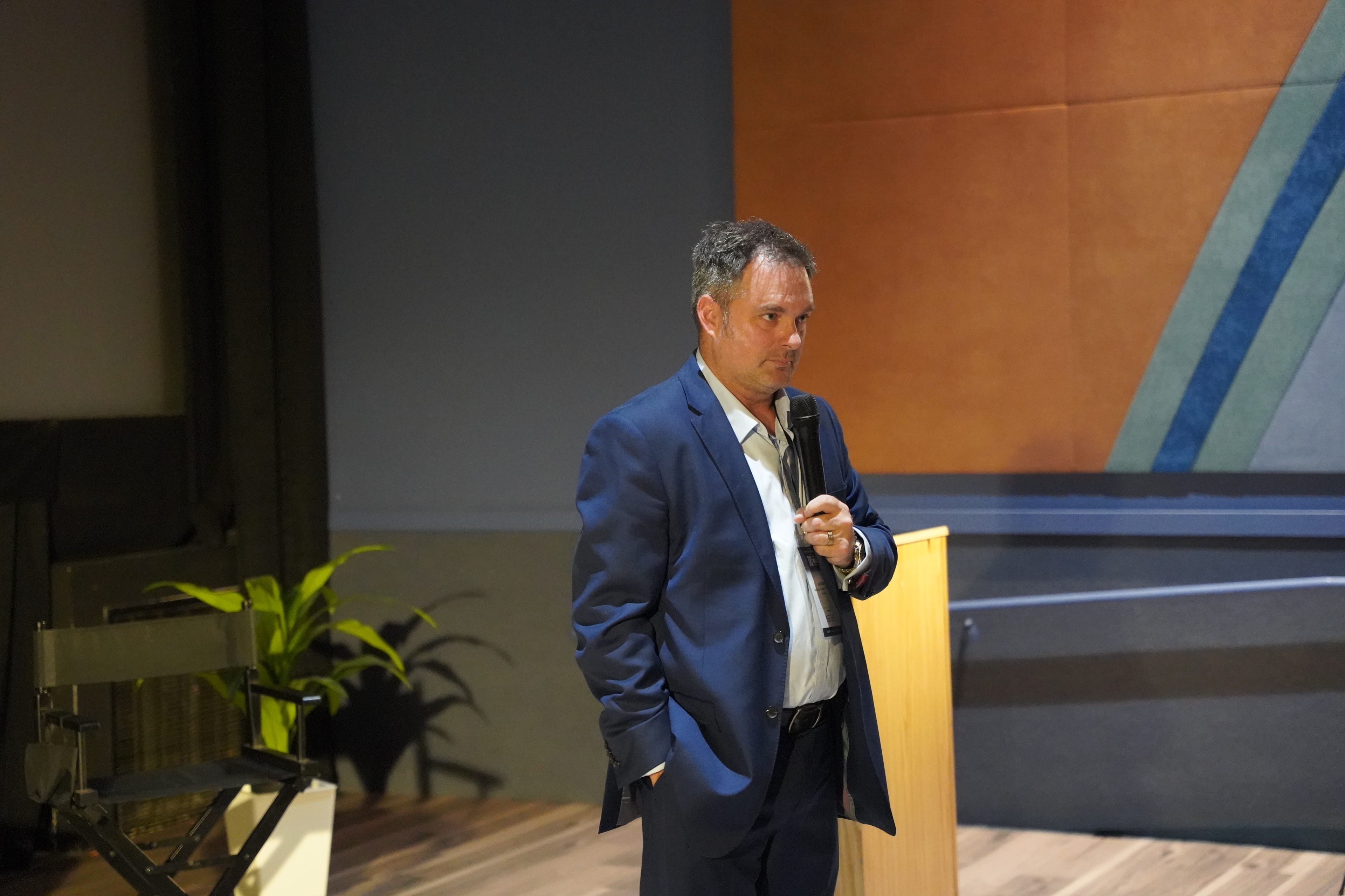 Speaker presenting at the Los Alamos Nuclear Forum