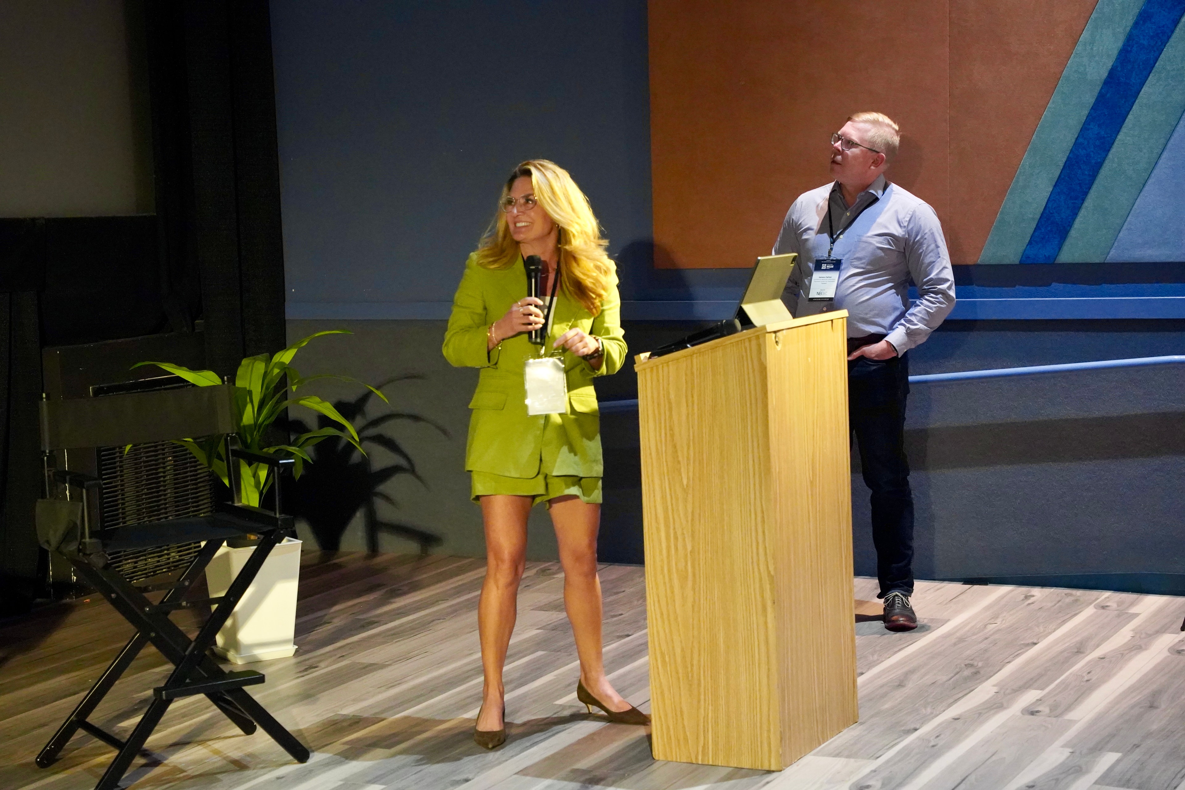 Forum presenters at the podium